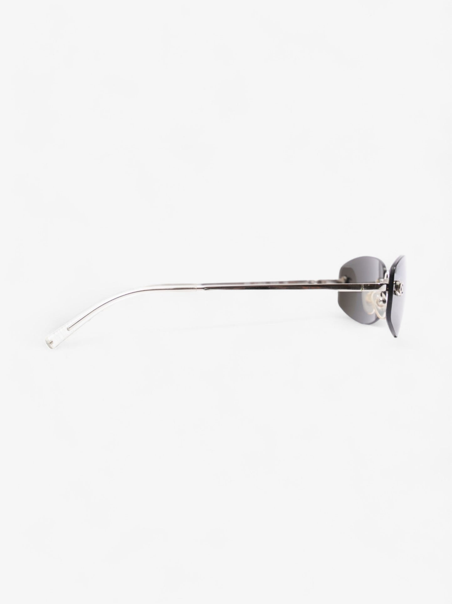 Chanel Rimless CC Sunglasses Silver Base Metal 130mm