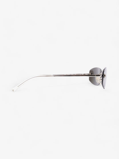 Chanel Rimless CC Sunglasses Silver Base Metal 130mm