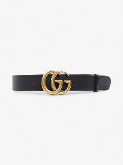 Gucci GG Marmont 2015 Re-Edition Wide Belt Black / Gold Leather 80cm / 32"