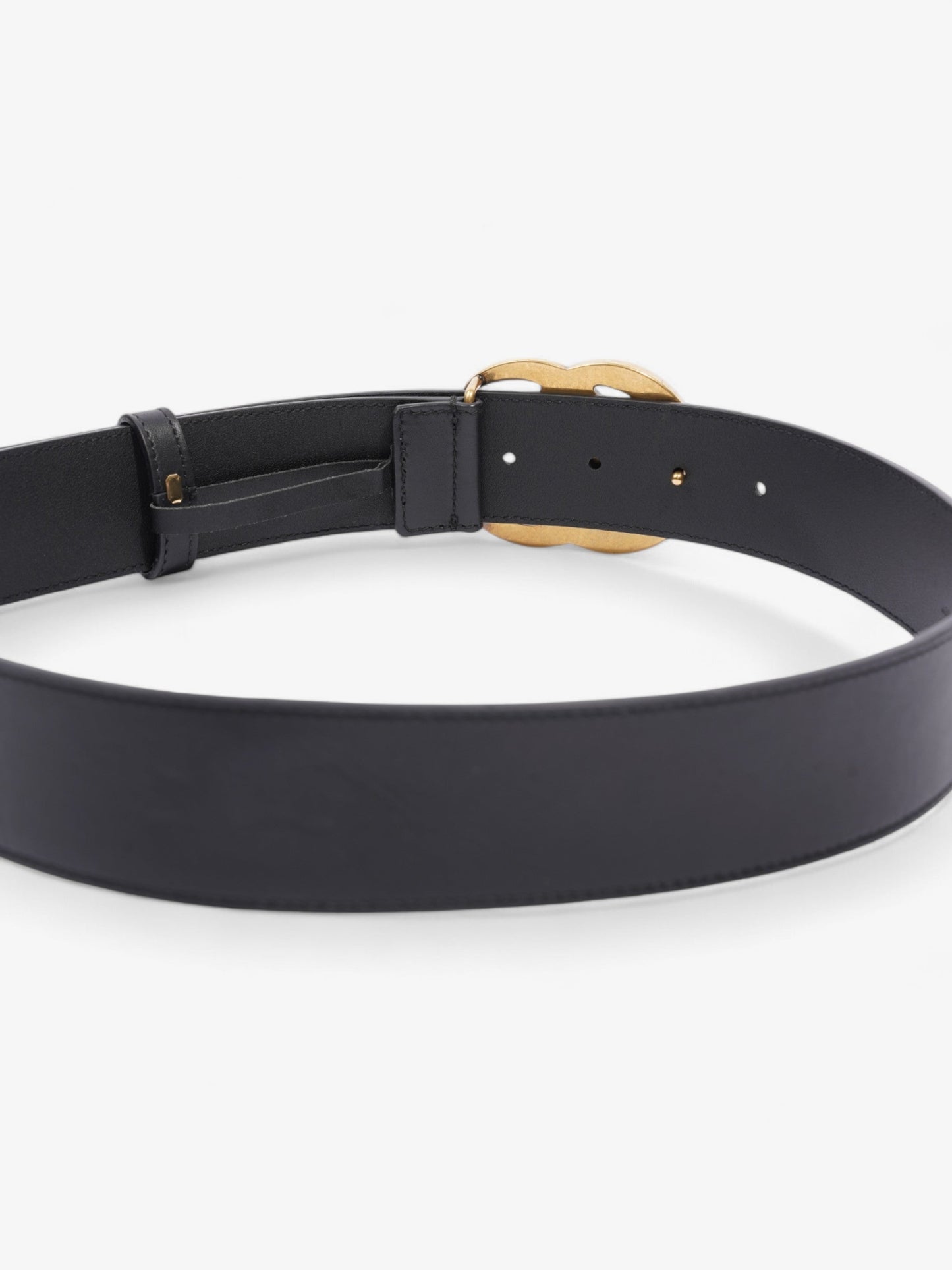 Gucci GG Marmont 2015 Re-Edition Wide Belt Black / Gold Leather 80cm / 32"