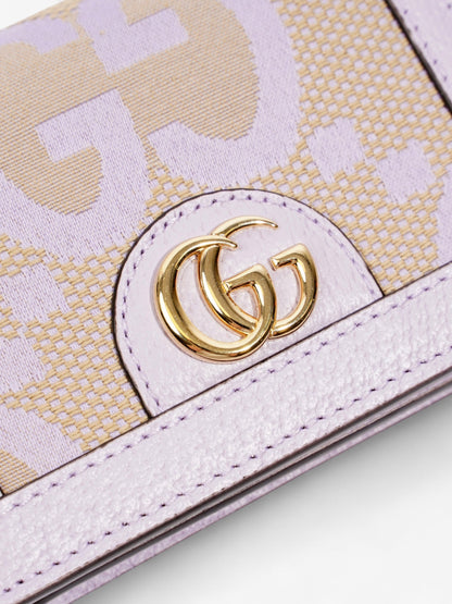 Gucci Jumbo GG Bi-Fold Wallet Lavender Canvas
