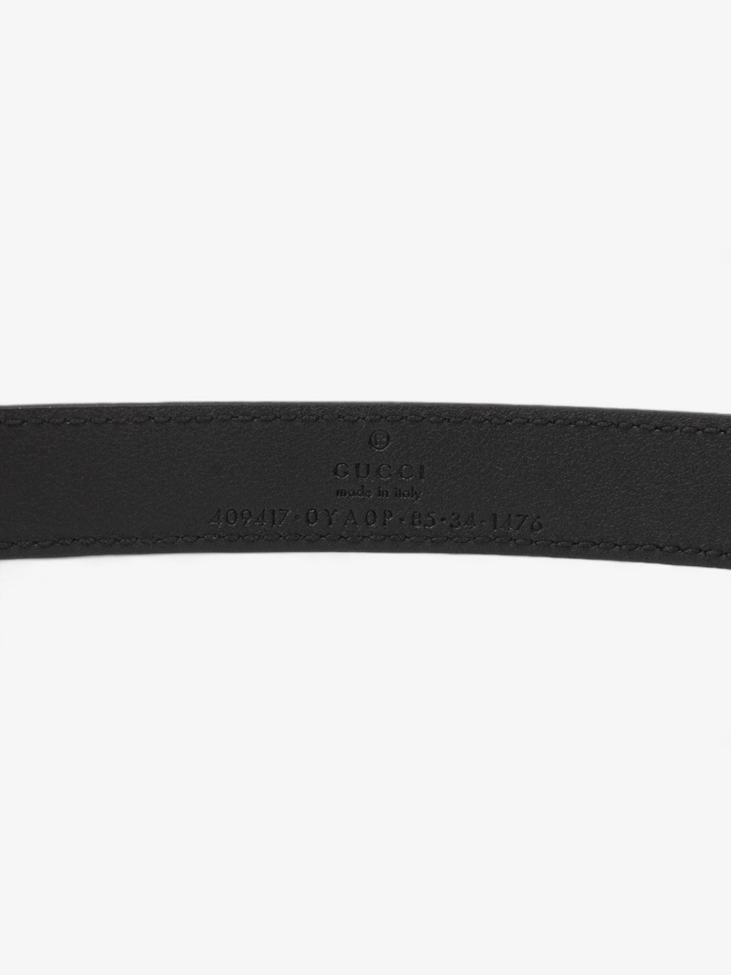 Gucci GG Marmont Thin Belt Black / Silver Leather 85cm / 34"
