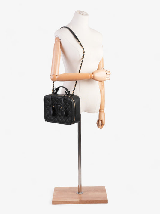 Chanel CC Vanity Case Black Caviar Leather