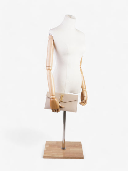 Saint Laurent Uptown Clutch Nude Grained Leather