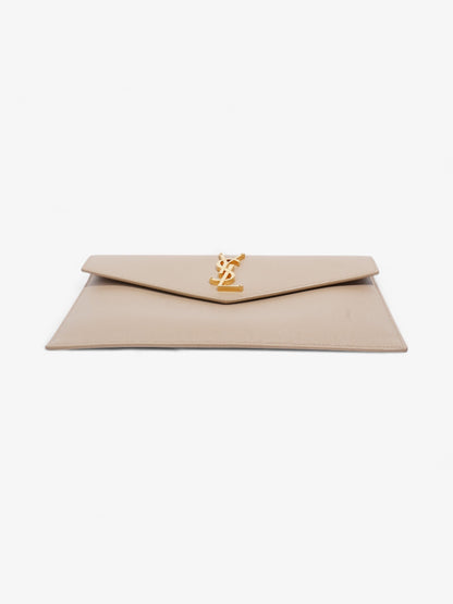 Saint Laurent Uptown Clutch Nude Grained Leather