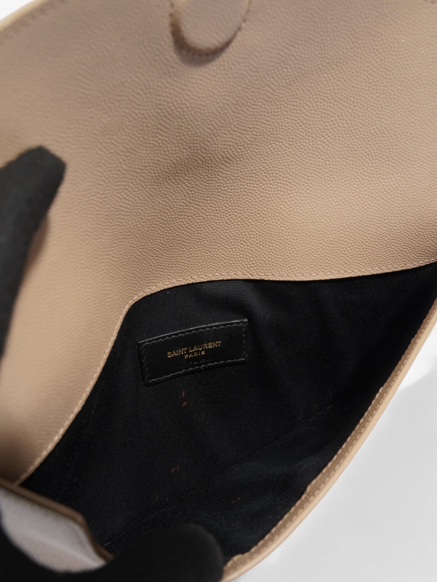 Saint Laurent Uptown Clutch Nude Grained Leather