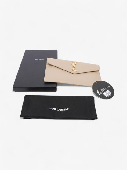 Saint Laurent Uptown Clutch Nude Grained Leather