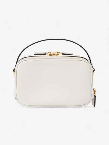 Prada Branded Pouch White Calfskin Leather Mini