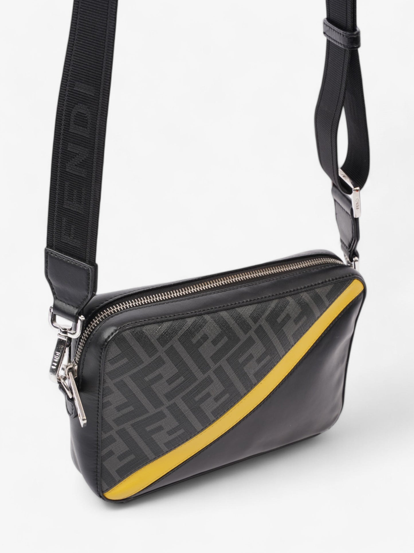 Fendi Camera Bag Black / Grey / Yellow Canvas