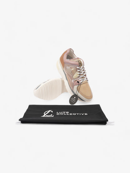Fendi Low Top Sneaker Beige / Pink / Brown Leather EU 44 UK 10