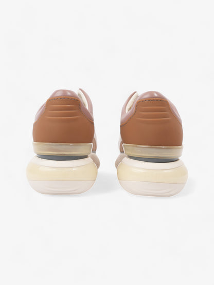 Fendi Low Top Sneaker Beige / Pink / Brown Leather EU 44 UK 10