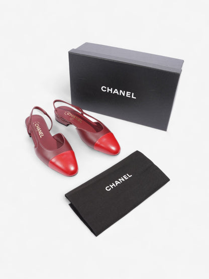Chanel Sling Back Sandal Burgundy / Red Leather EU 35.5 UK 3.5