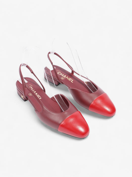 Chanel Sling Back Sandal Burgundy / Red Leather EU 35.5 UK 3.5