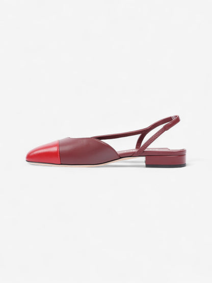 Chanel Sling Back Sandal Burgundy / Red Leather EU 35.5 UK 3.5