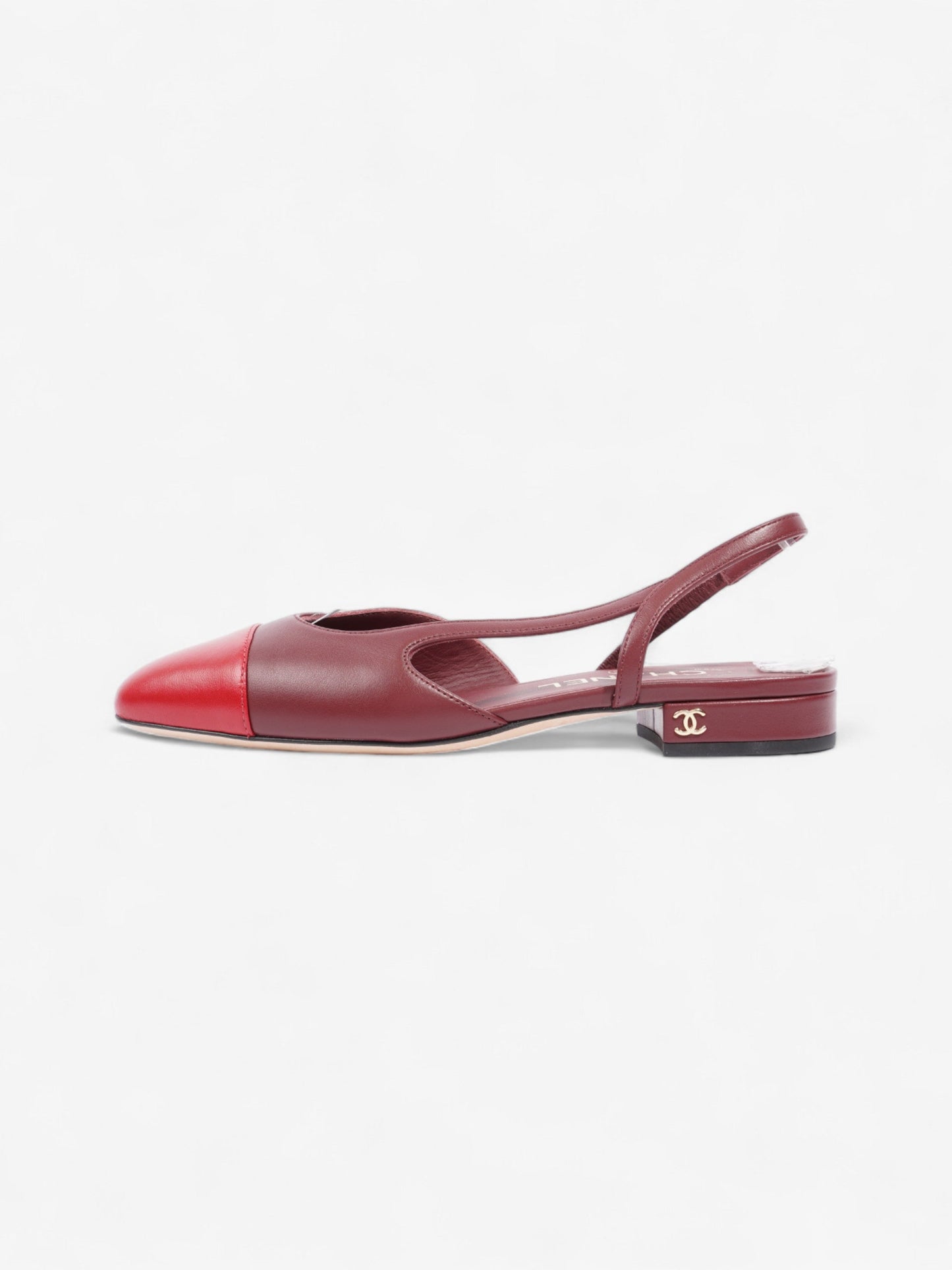 Chanel Sling Back Sandal Burgundy / Red Leather EU 35.5 UK 3.5