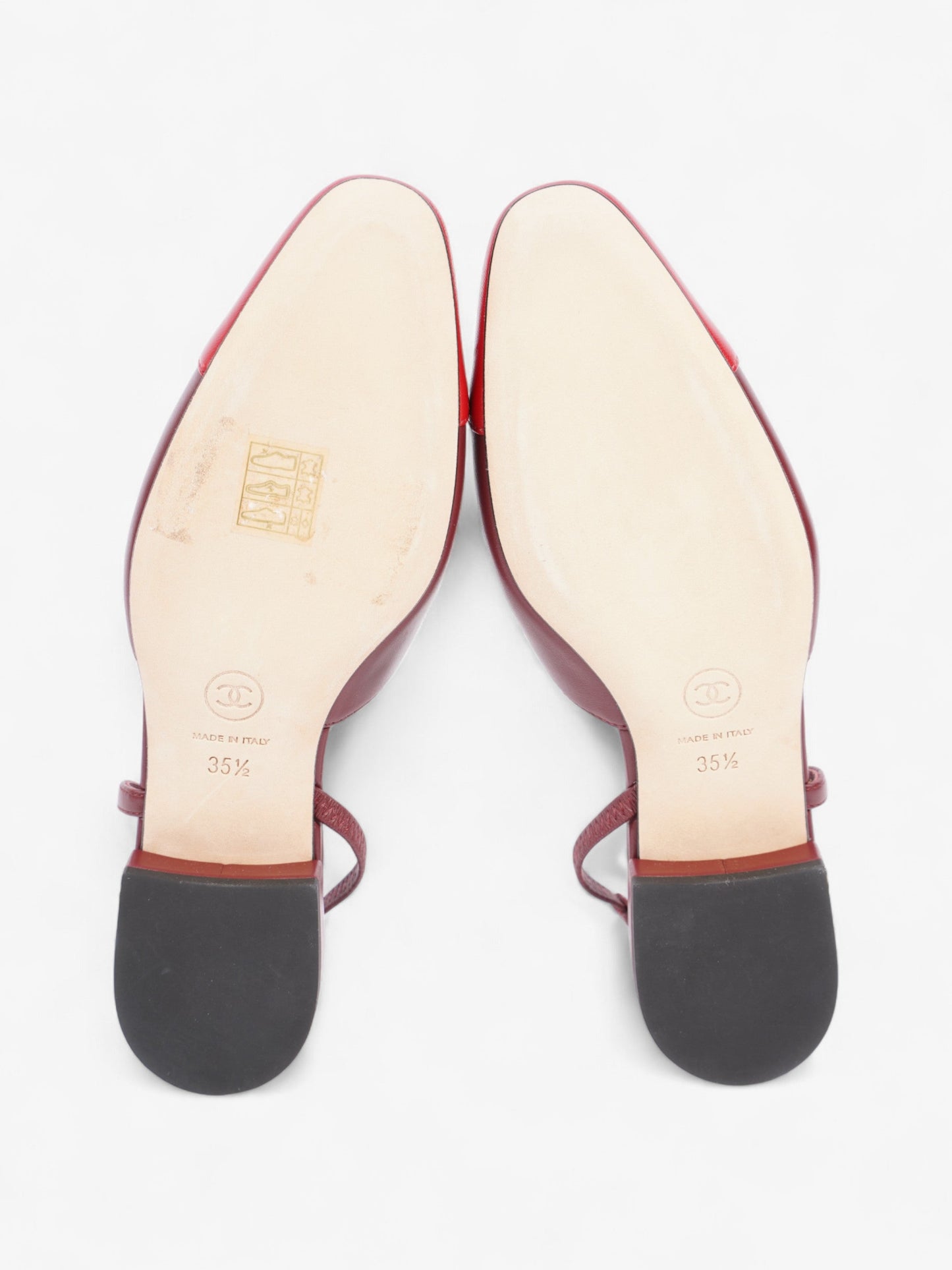 Chanel Sling Back Sandal Burgundy / Red Leather EU 35.5 UK 3.5