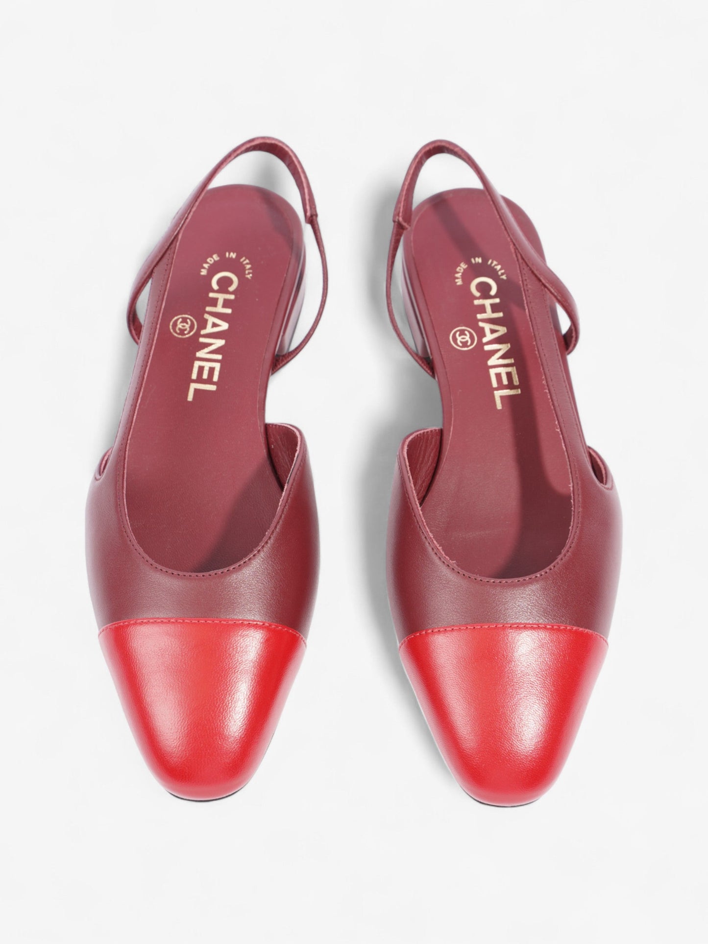 Chanel Sling Back Sandal Burgundy / Red Leather EU 35.5 UK 3.5