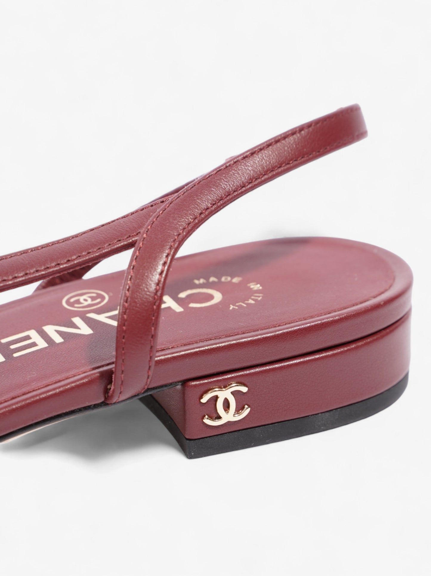Chanel Sling Back Sandal Burgundy / Red Leather EU 35.5 UK 3.5