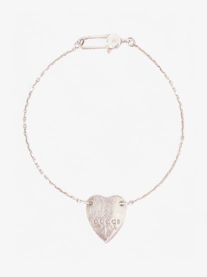 Gucci Trademark Heart Bracelet Silver Silver Sterling 17