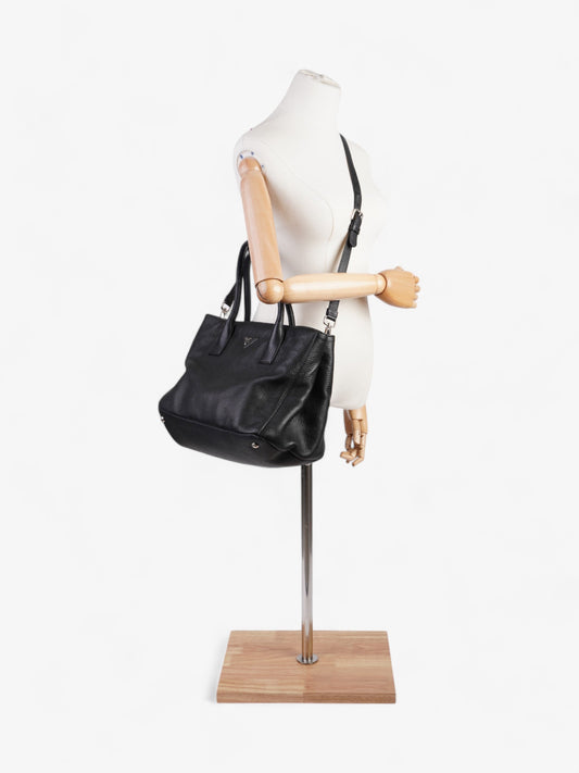 Prada Vitello Daino Tote Black Saffiano Leather