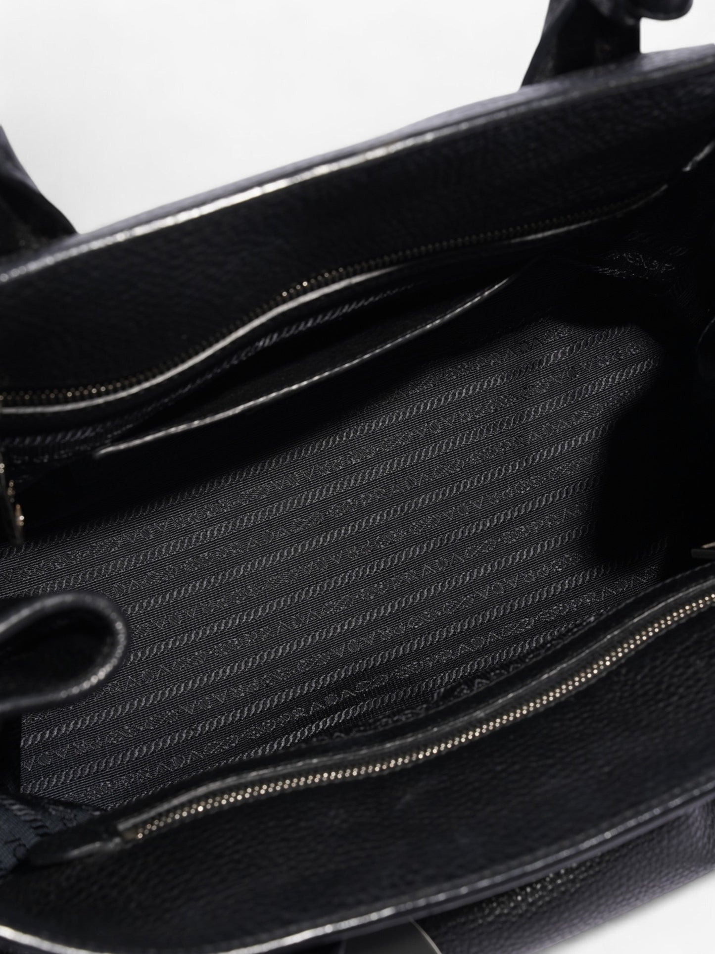 Prada Vitello Daino Tote Black Saffiano Leather
