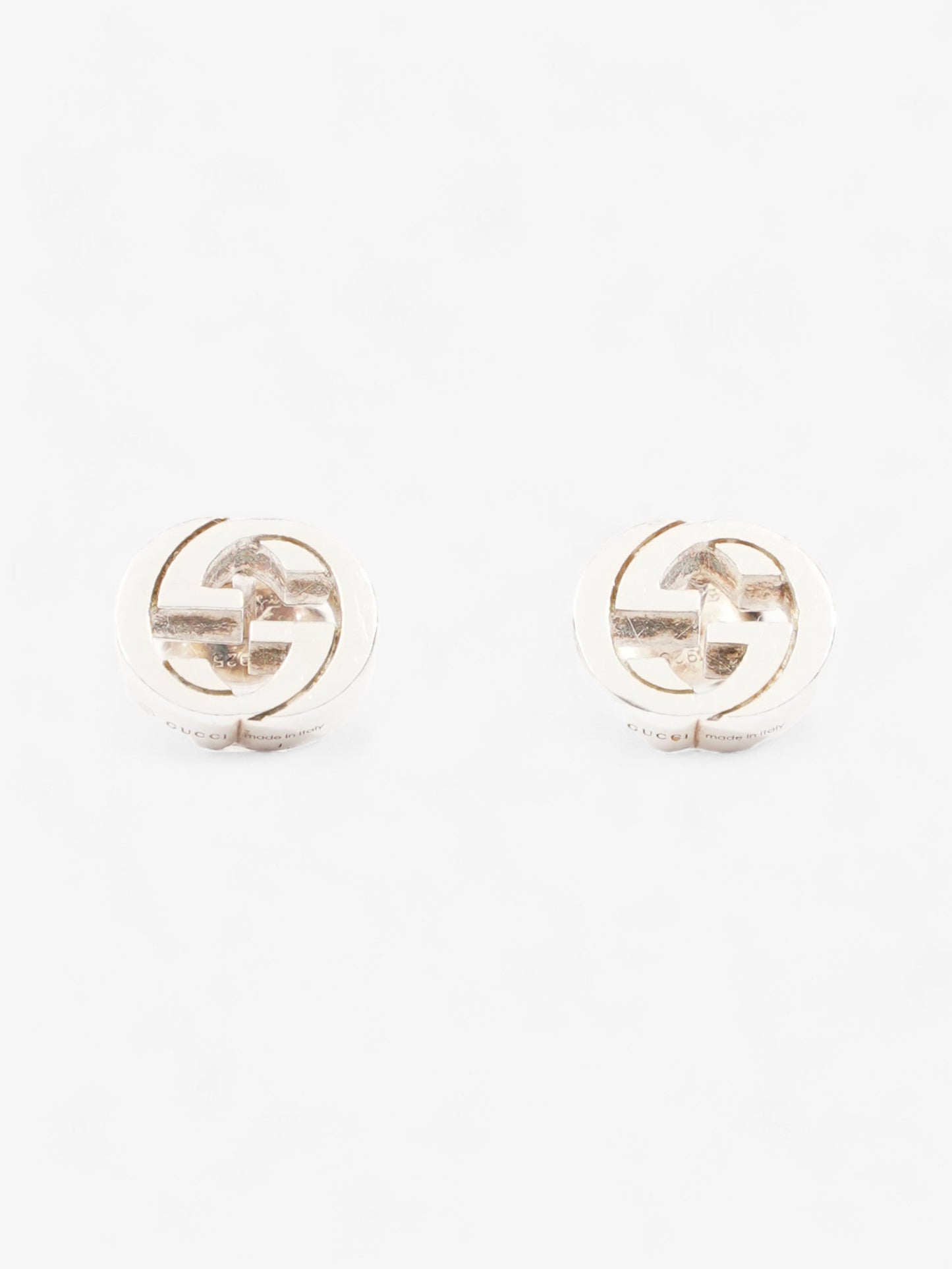 Gucci Interlocking G Earrings Silver Silver Sterling