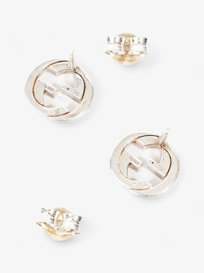 Gucci Interlocking G Earrings Silver Silver Sterling