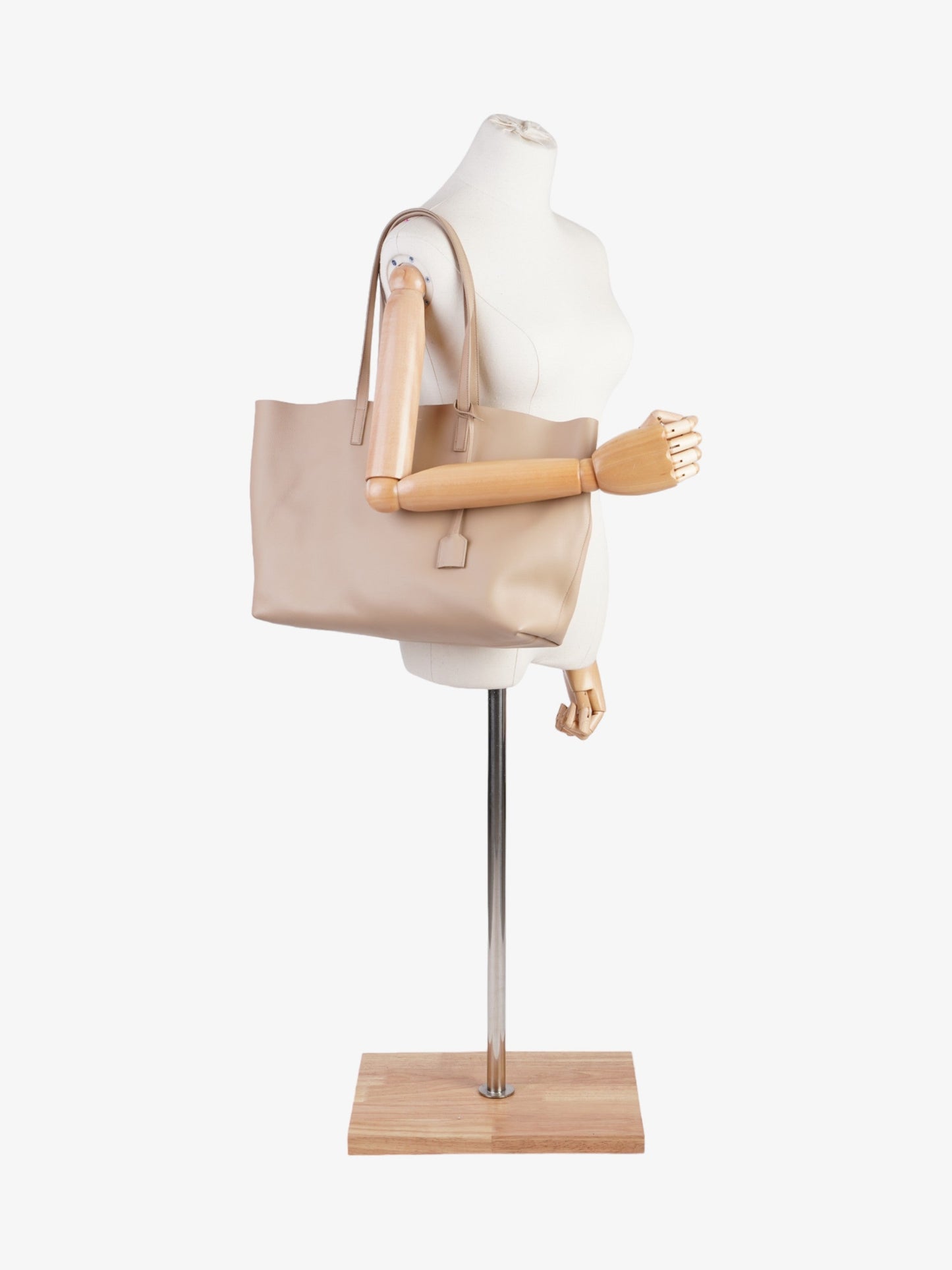 Saint Laurent Shopping Tote Beige Calfskin Leather