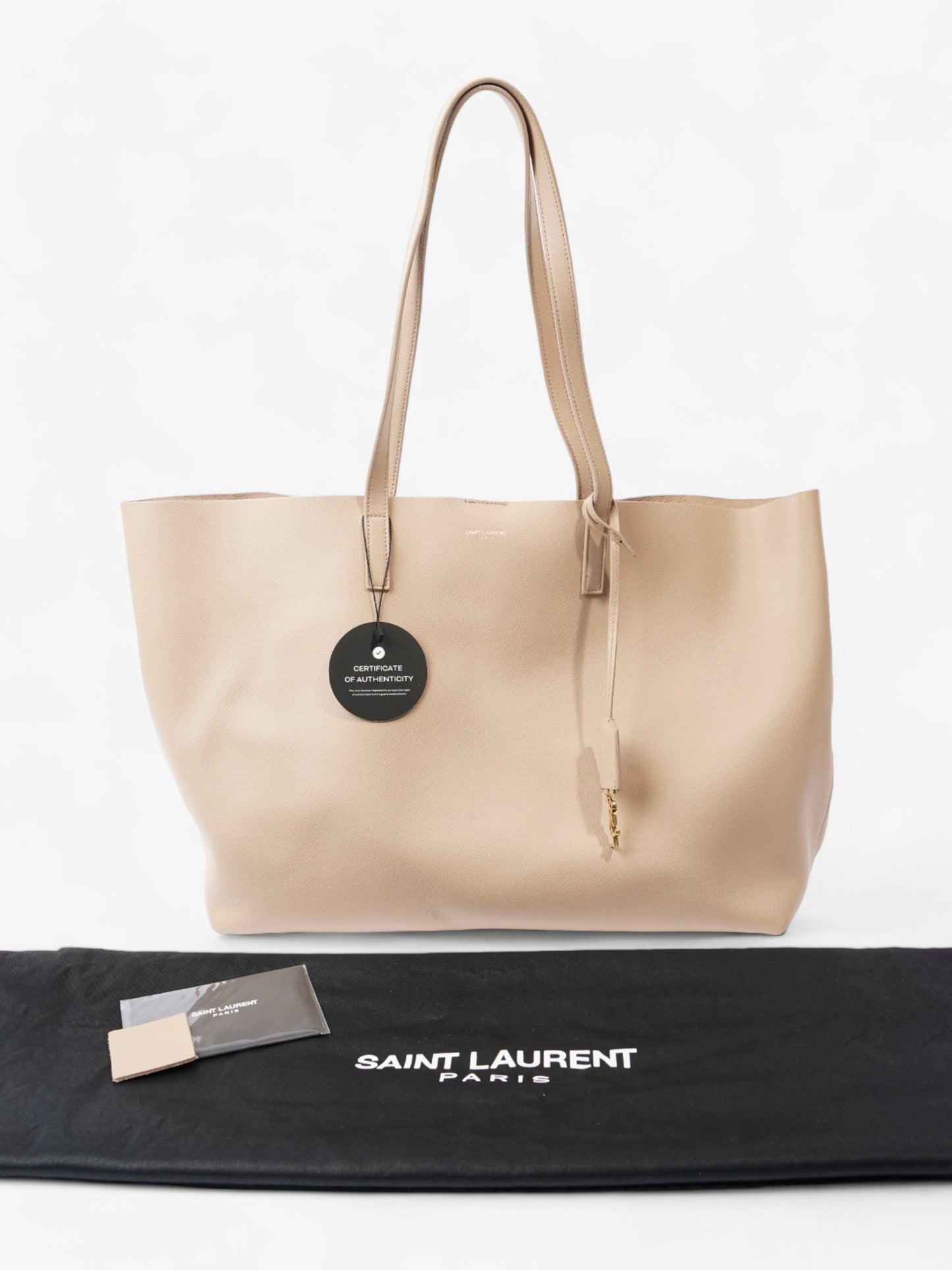 Saint Laurent Shopping Tote Beige Calfskin Leather