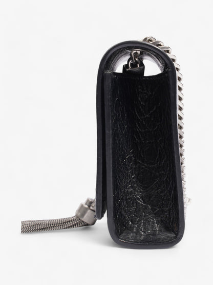 Saint Laurent Kate Tassel Bag Black Embossed Leather Small