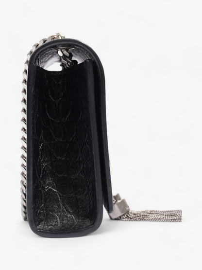 Saint Laurent Kate Tassel Bag Black Embossed Leather Small