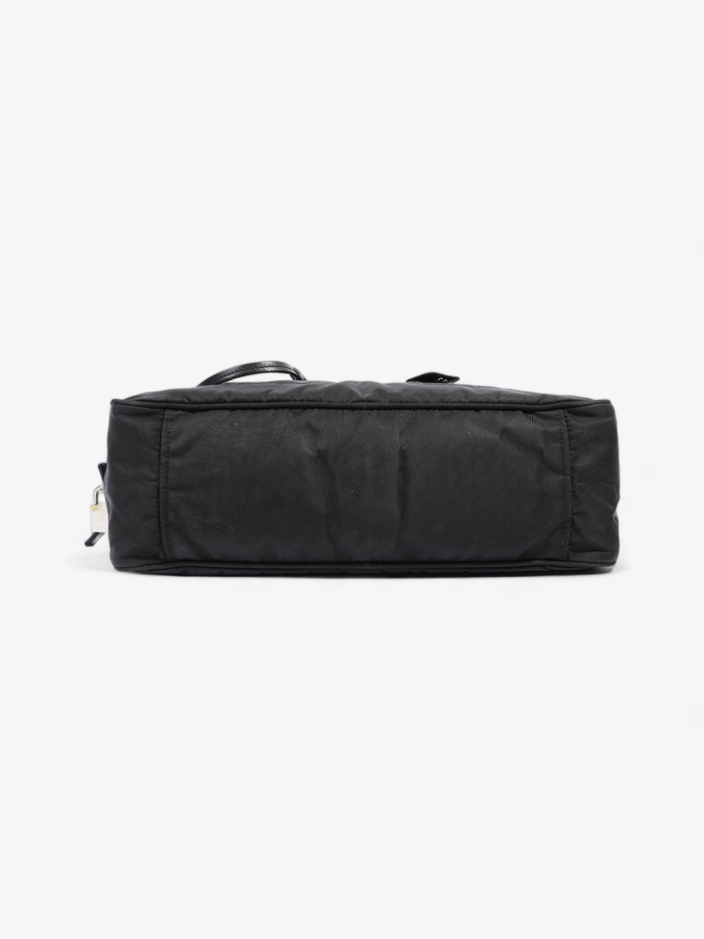 Prada Triangle Logo Boston Front Pocket Black Nylon