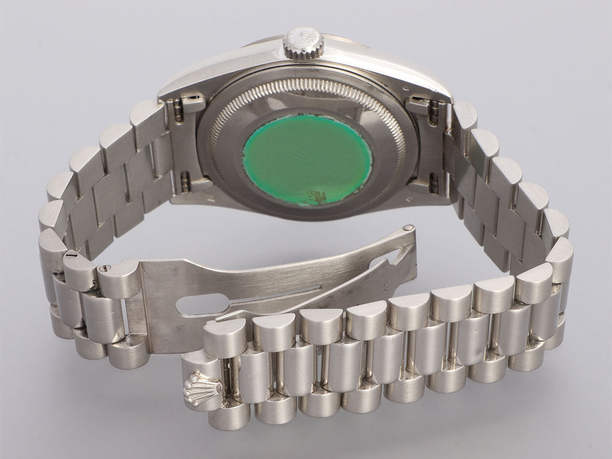 Rolex Mens Platinum Oyster Perpetual Diamond Day-Date Watch 36mm