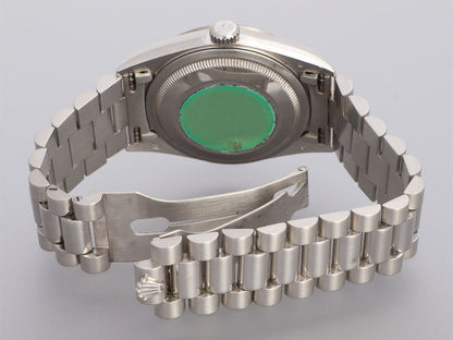 Rolex Mens Platinum Oyster Perpetual Diamond Day-Date Watch 36mm