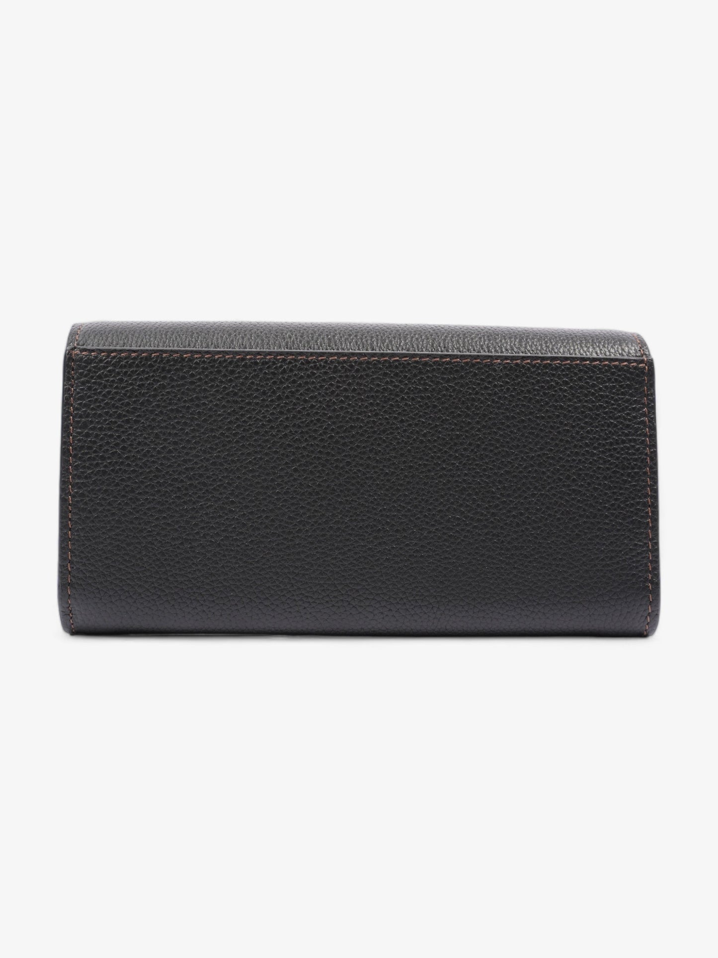 Burberry TB Continental Wallet Black Grained Leather