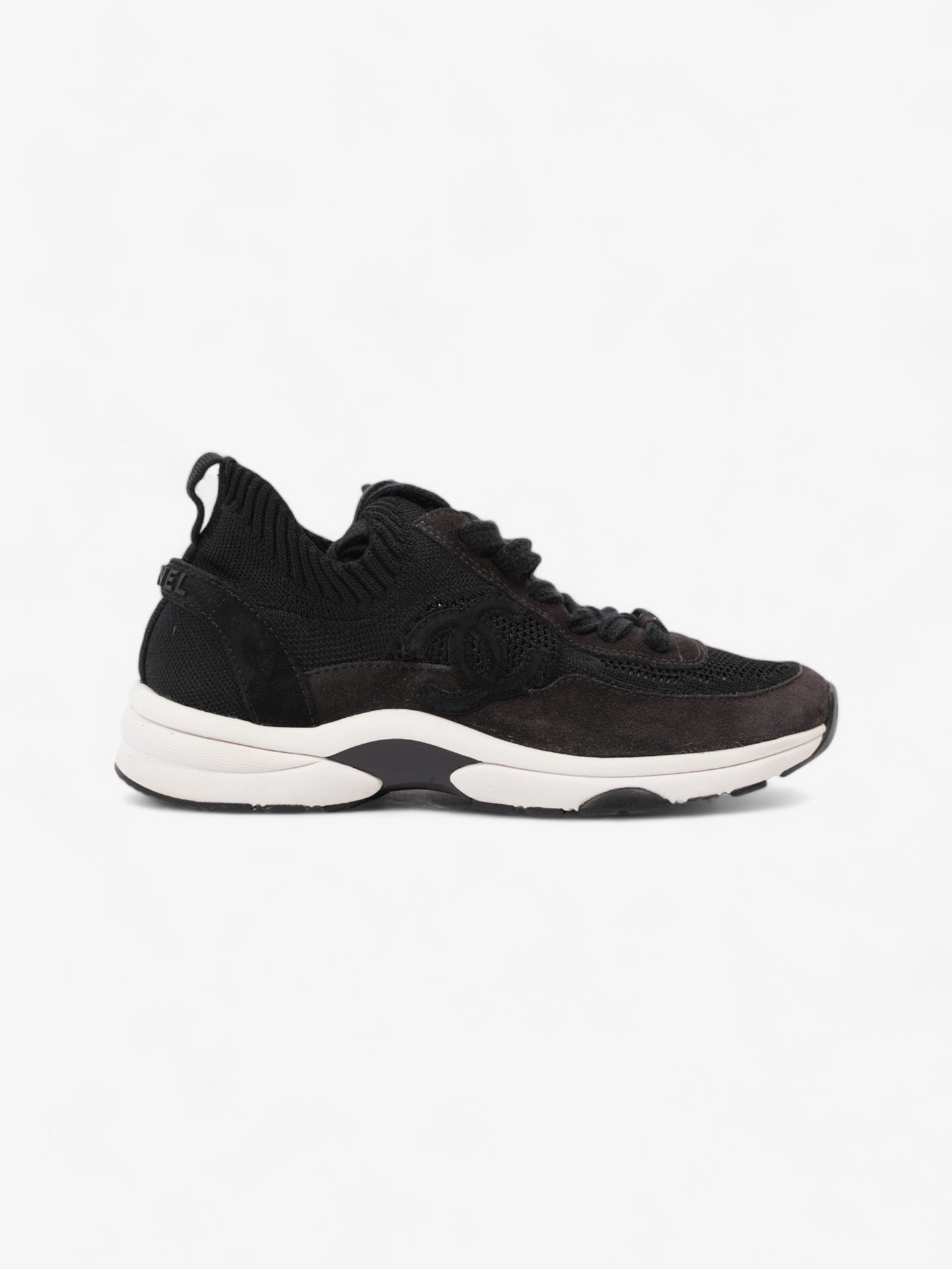 Chanel CC Logo Knit Sneaker Black Cotton EU 38 UK 5