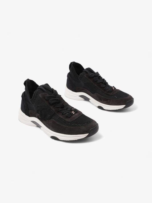 Chanel CC Logo Knit Sneaker Black Cotton EU 38 UK 5