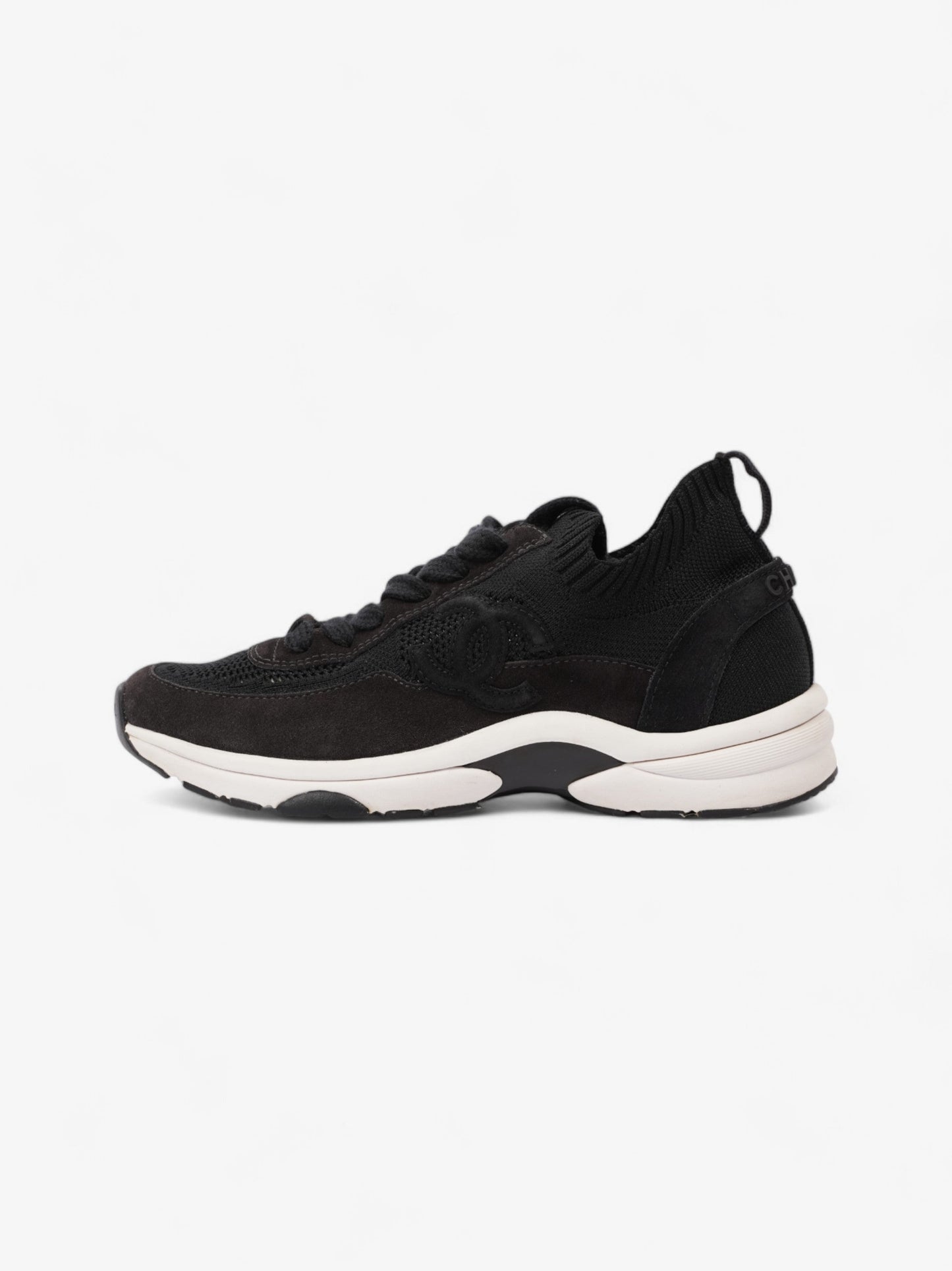 Chanel CC Logo Knit Sneaker Black Cotton EU 38 UK 5