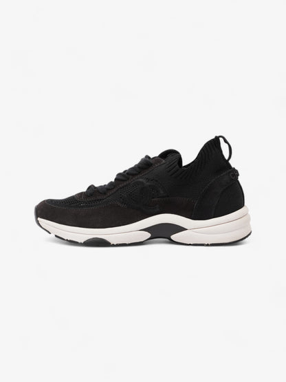 Chanel CC Logo Knit Sneaker Black Cotton EU 38 UK 5