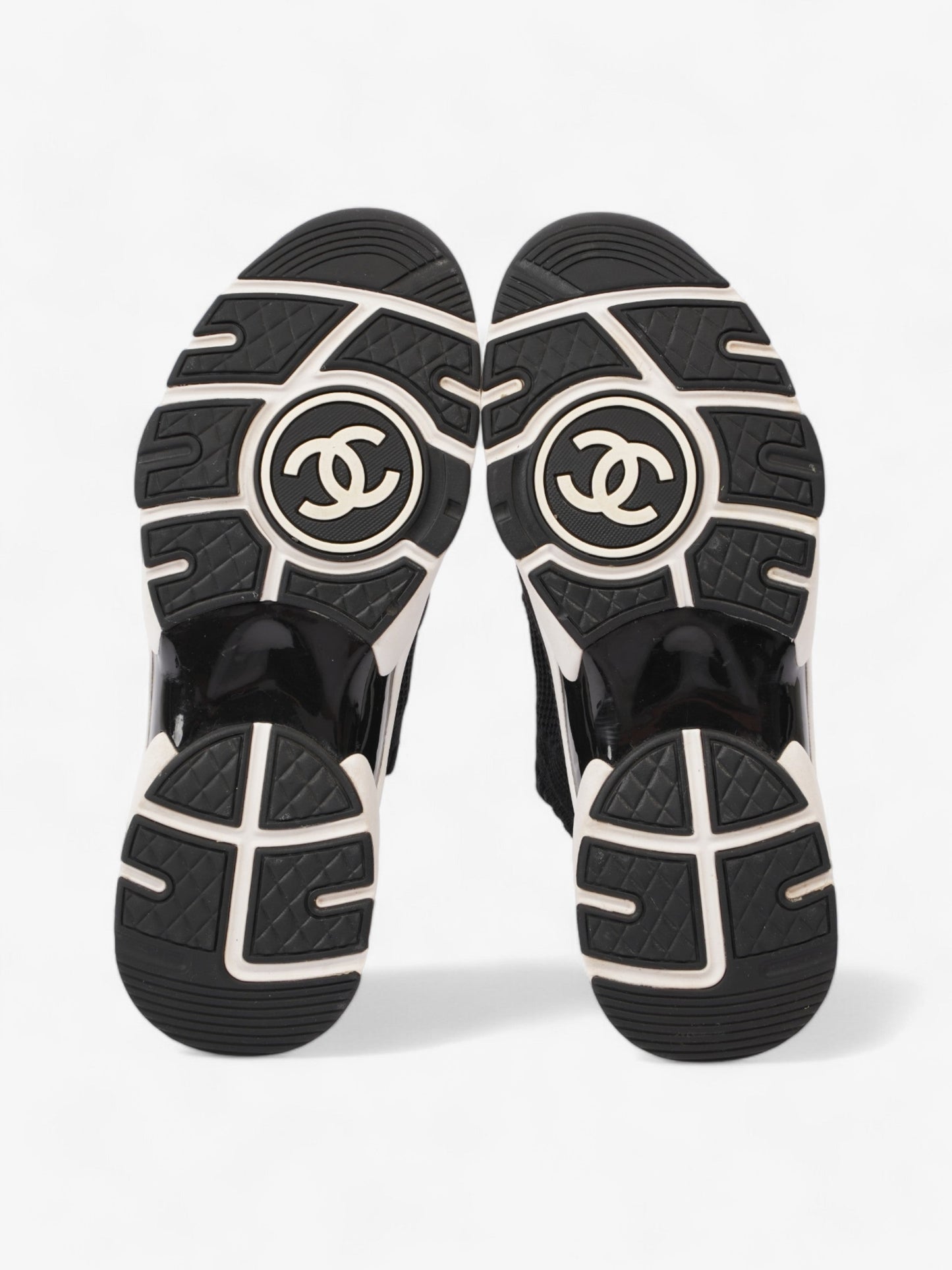 Chanel CC Logo Knit Sneaker Black Cotton EU 38 UK 5