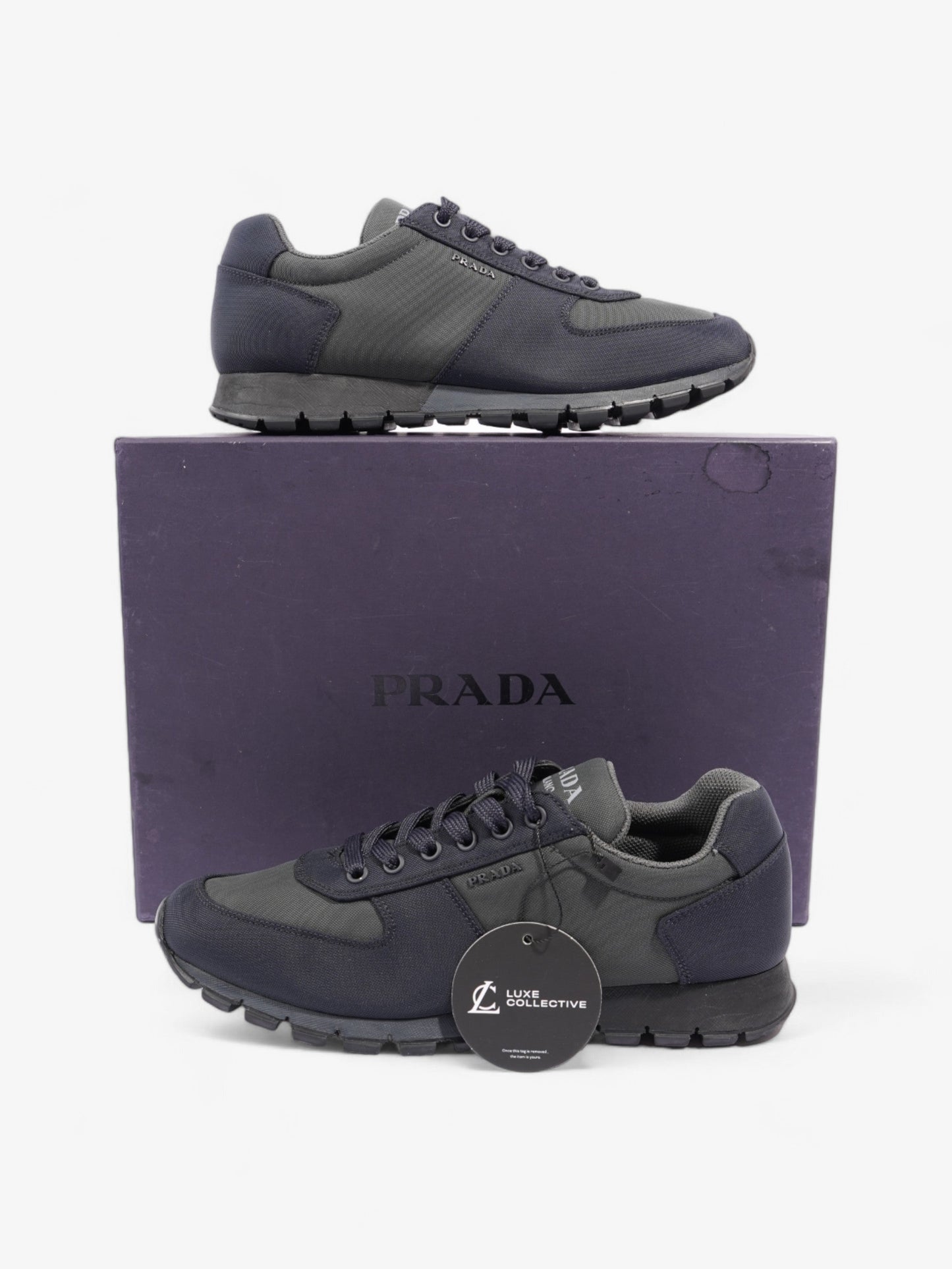 Prada Nylon Tech Sneakers Black / Khaki Nylon EU 40.5 UK 6.5