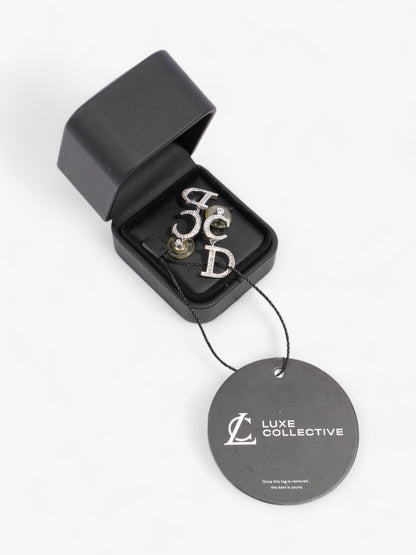 Christian Dior CD Logo Earrings Silver Base Metal