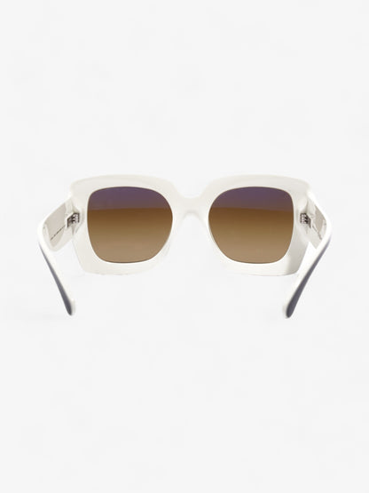 Chanel Two Tone CC Sunglasses Black / White Acetate 140mm