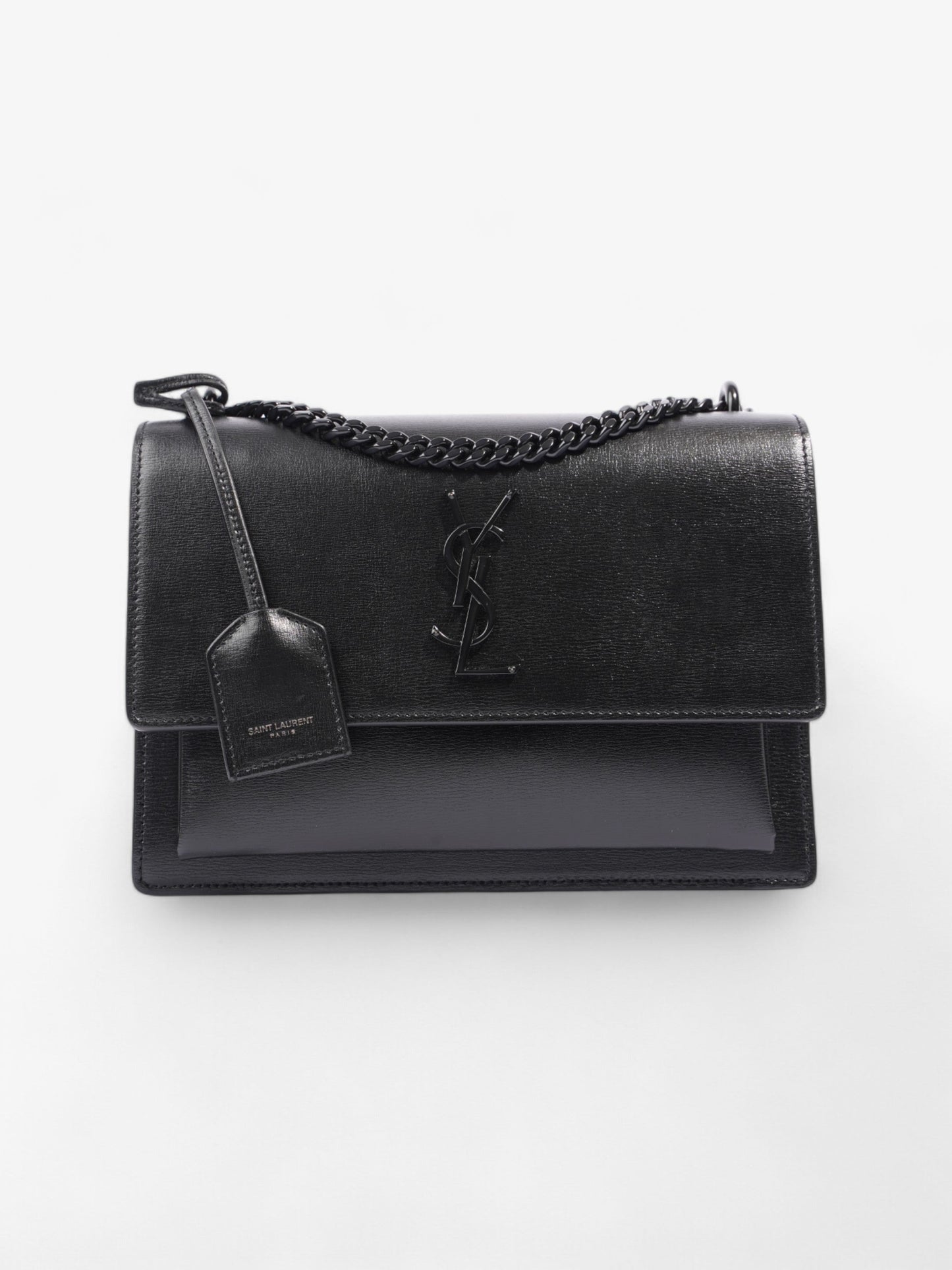 Saint Laurent Sunset Black Calfskin Leather Medium