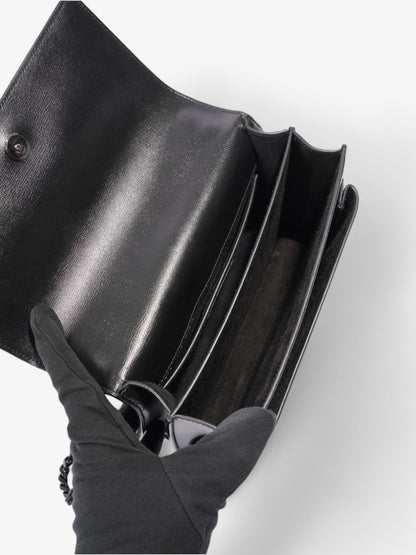 Saint Laurent Sunset Black Calfskin Leather Medium