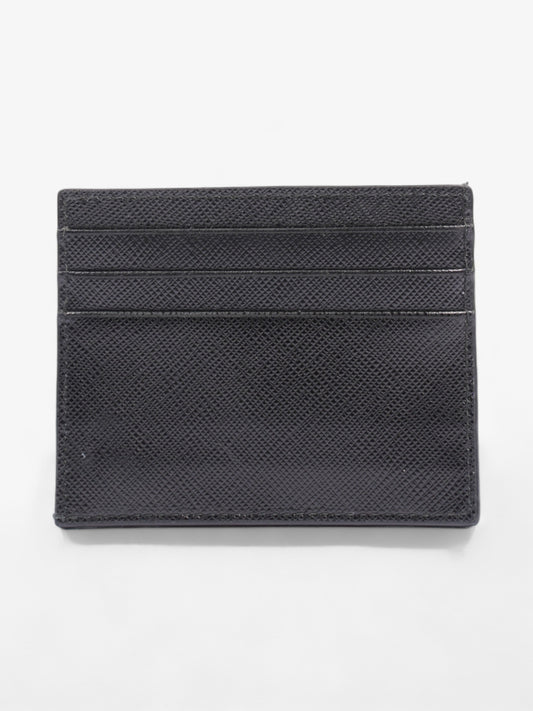 Prada Triangle Card Holder Black Saffiano Leather