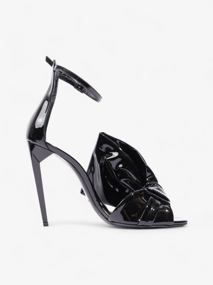 Saint Laurent Freja Bow Heels 110 Black Patent Leather EU 38 UK 5