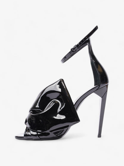 Saint Laurent Freja Bow Heels 110 Black Patent Leather EU 38 UK 5