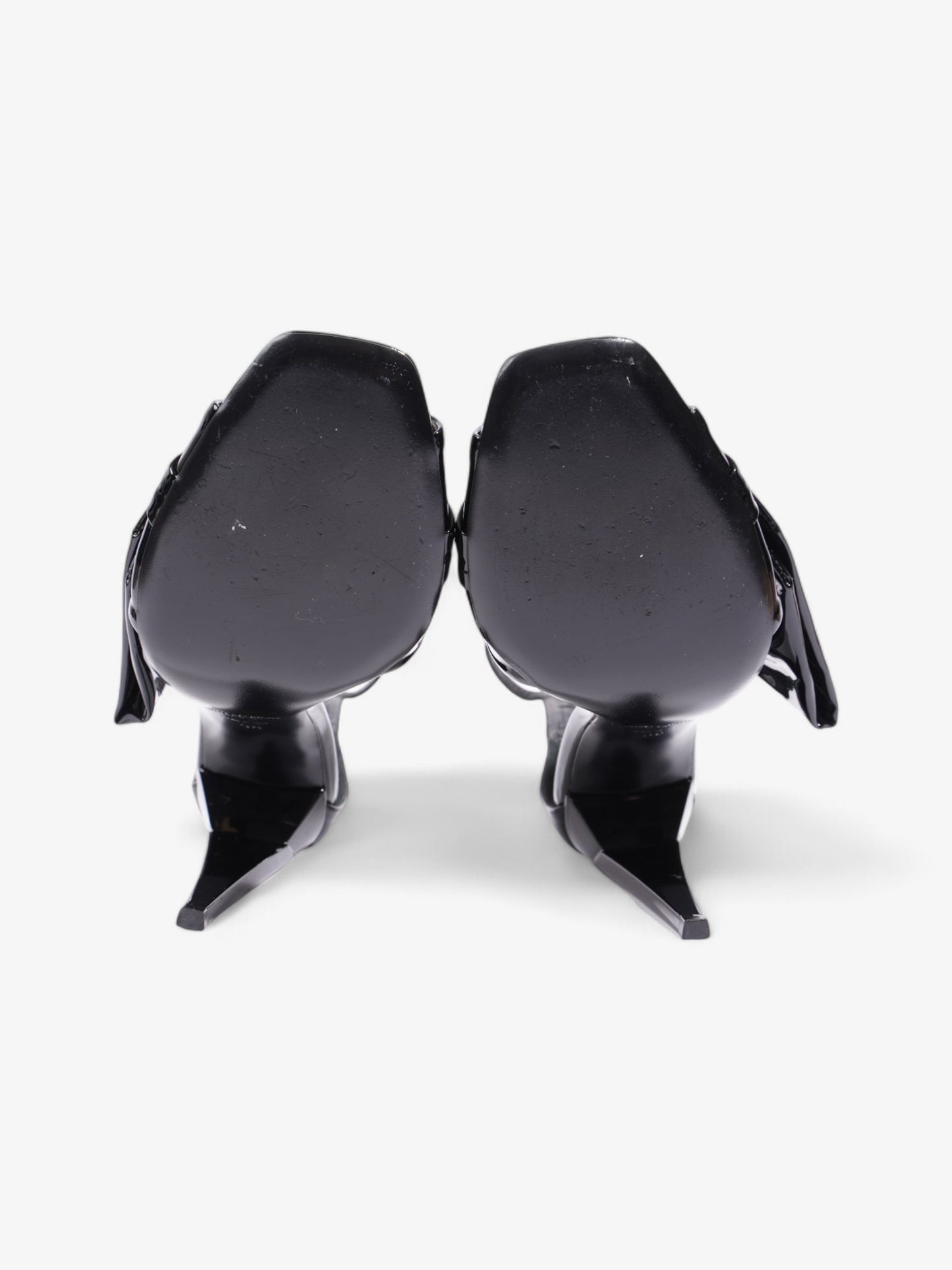 Saint Laurent Freja Bow Heels 110 Black Patent Leather EU 38 UK 5
