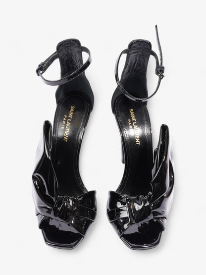 Saint Laurent Freja Bow Heels 110 Black Patent Leather EU 38 UK 5